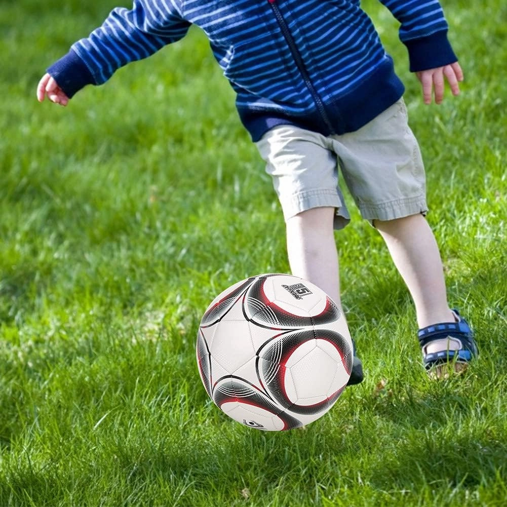 Soccer Ball, Double Layer Anti Explosion Machine Sewing Soccer Ball Size 5 Winding Liner for Beginners and Youth Training