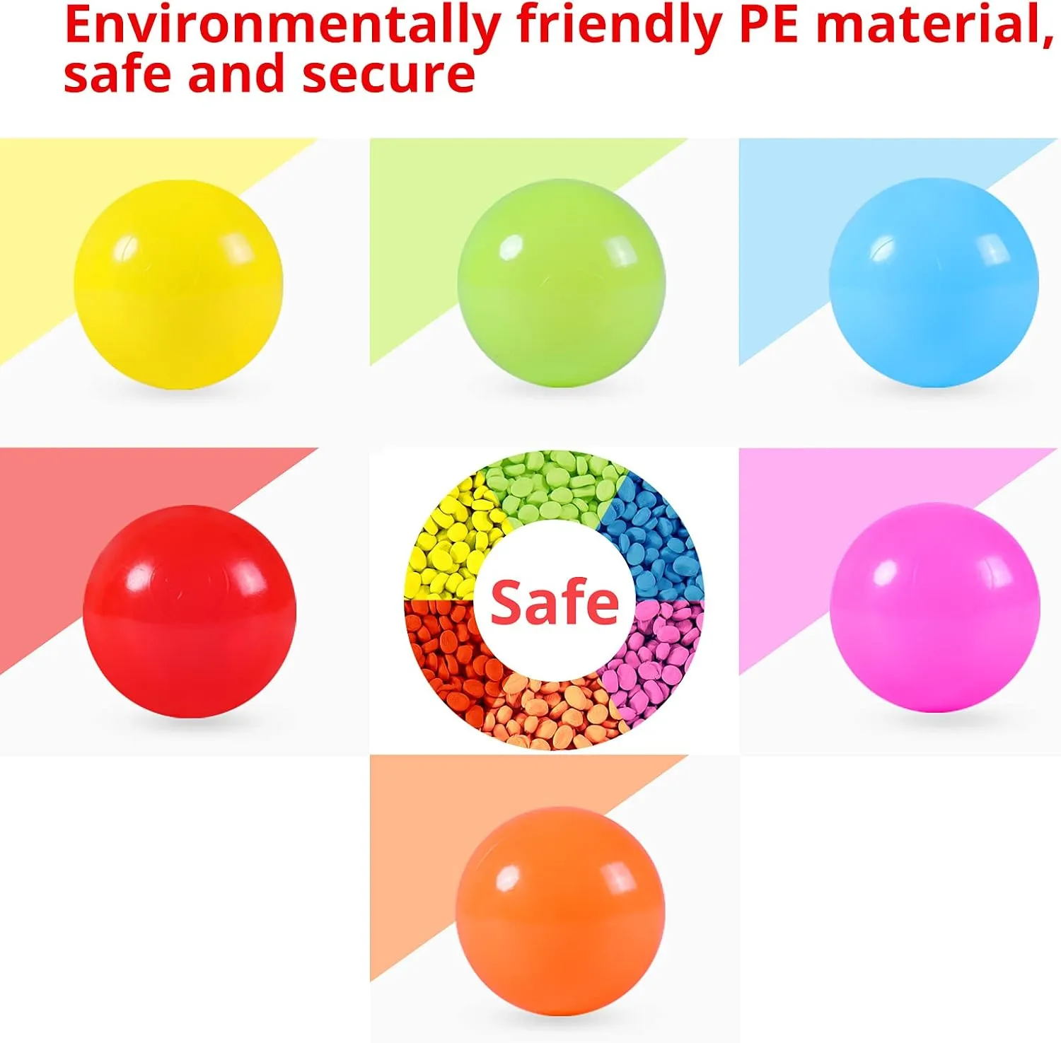 Soft Plastic Ball Pit Balls, 100 200 500pcs Plastic Toy Balls for Kids, Crush Proof Stress Balls for Baby Toddler Birthday Party, Ball Pits Play Tent, Baby Pool Water Toys, Party Decoration