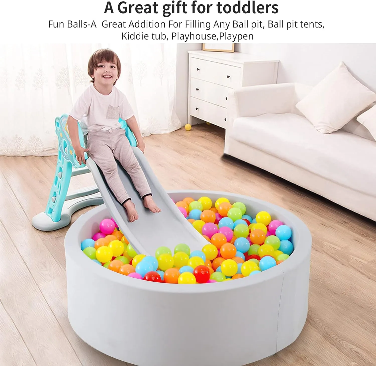 Soft Plastic Ball Pit Balls, 100 200 500pcs Plastic Toy Balls for Kids, Crush Proof Stress Balls for Baby Toddler Birthday Party, Ball Pits Play Tent, Baby Pool Water Toys, Party Decoration