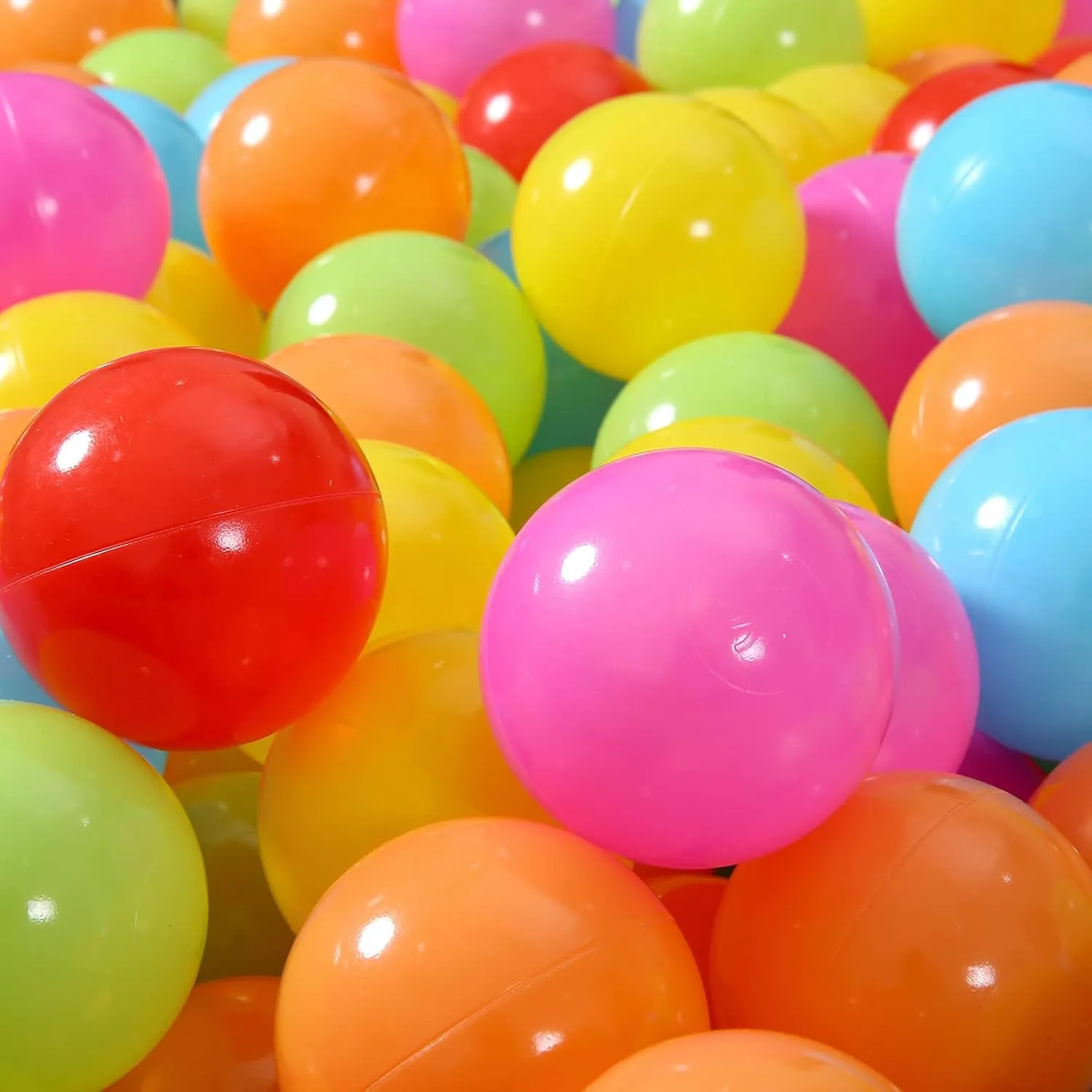 Soft Plastic Ball Pit Balls, 100 200 500pcs Plastic Toy Balls for Kids, Crush Proof Stress Balls for Baby Toddler Birthday Party, Ball Pits Play Tent, Baby Pool Water Toys, Party Decoration