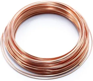 Solid Bare Copper Wire Square, Bright, Dead Soft, 50 Feet, 20 Gauge (Choose 14 to 22 ga.)