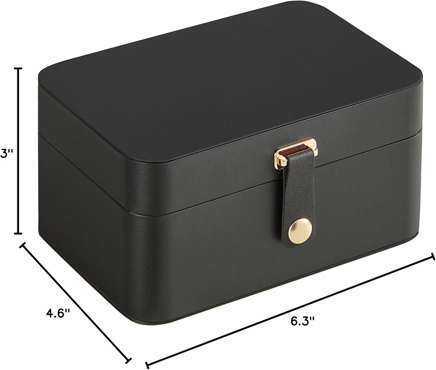 SONGMICS Jewelry Box, Travel Jewelry Case, 2-Layer Jewelry Holder Organizer, Portable Versatile Earring Storage, for Larger Accessories, Ink Black UJBC166B01
