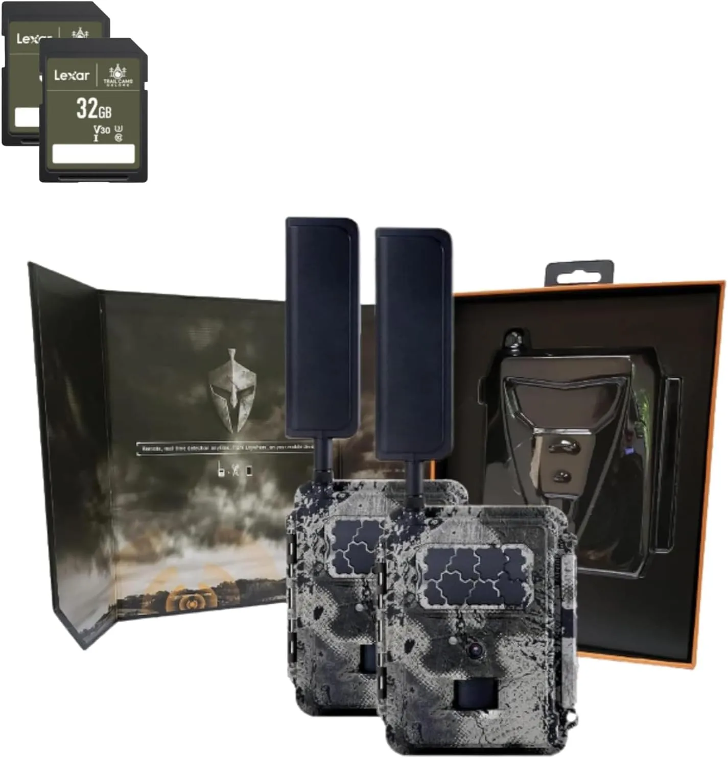 Spartan Camera Gocam 4G LTE Trail Cameras, Free Roaming, Remotely Update Settings, HD Video, Photo, Blackout Flash, Hunting, Security, Surveillance   32GB SD Cards - 2 PK (AT&T)