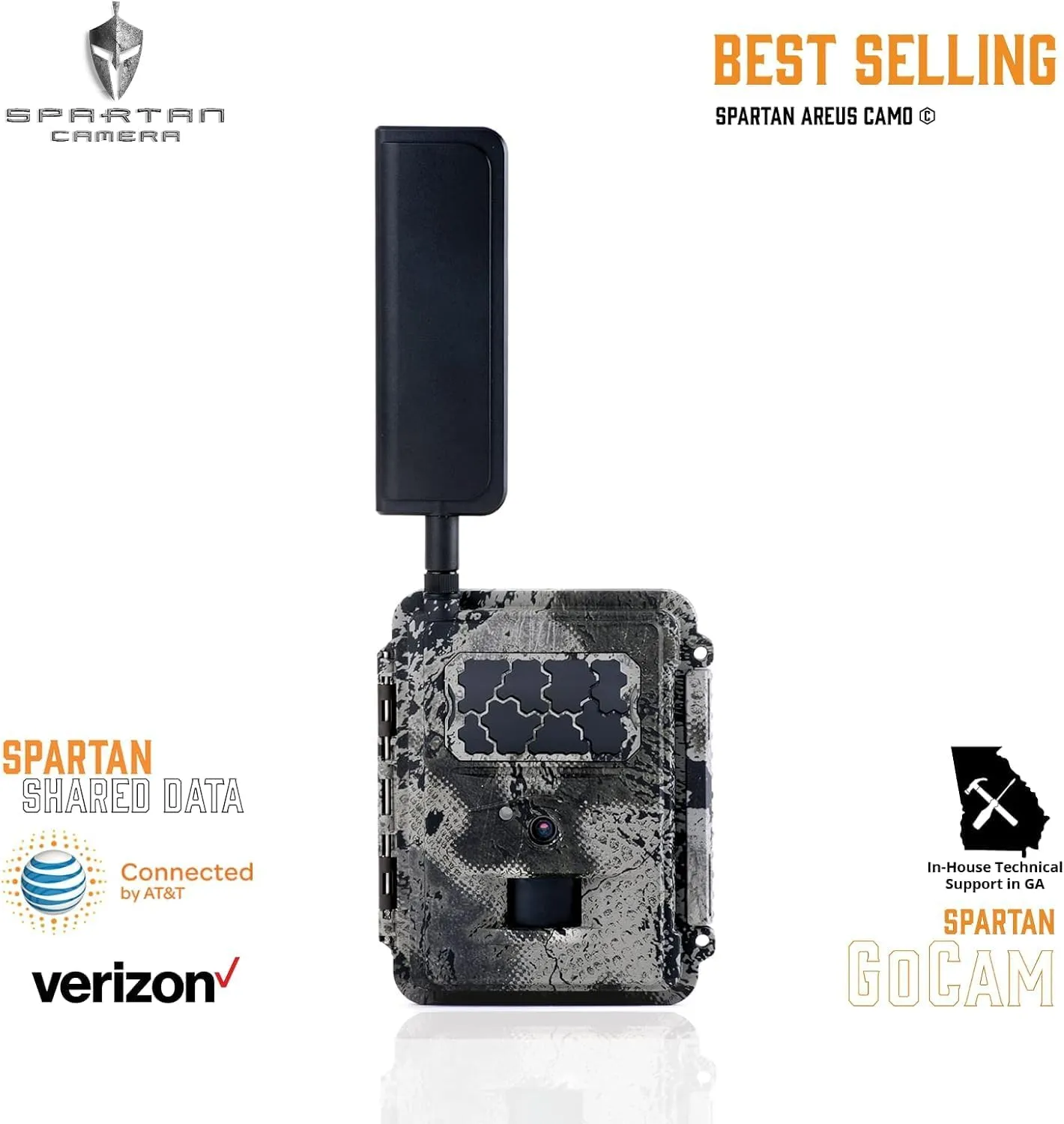 Spartan Camera Gocam 4G LTE Trail Cameras, Free Roaming, Remotely Update Settings, HD Video, Photo, Blackout Flash, Hunting, Security, Surveillance   32GB SD Cards - 2 PK (AT&T)