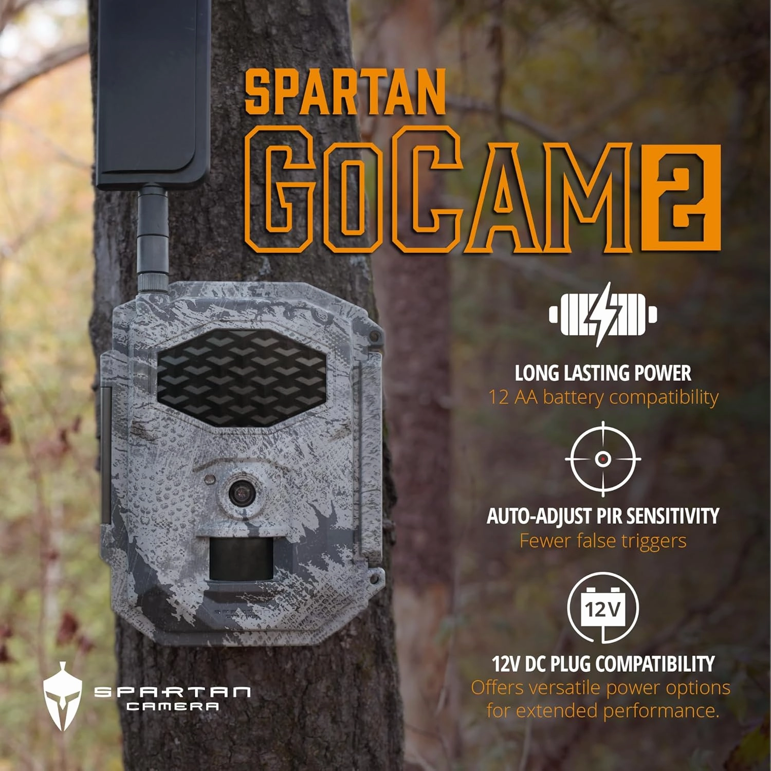 Spartan Camera 2025 Upgrade 2 Pack GoCam2 Cellular APP Control Trail Camera, 4G LTE, 1080P Video, FHD Photos, No Glow, Night Vision, Motion Activated, IP65 Water Resistant (Spartan Areus, Verizon)