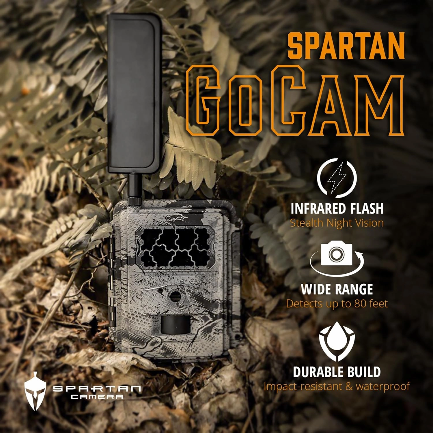 Spartan Camera Gocam 4G LTE Trail Camera, Verizon Certified, Remotely Update Camera Settings, Fully Configurable via App, HD Video, HD Photo, Blackout Flash, Hunting, Security, Surveillance