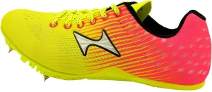 Spike Running Sprint Shoes Track and Field Cleats Mesh Breathable Lightweight Professional Athletic Shoes Neon Yellow & Pink for Boys Girls Womens Mens Youth