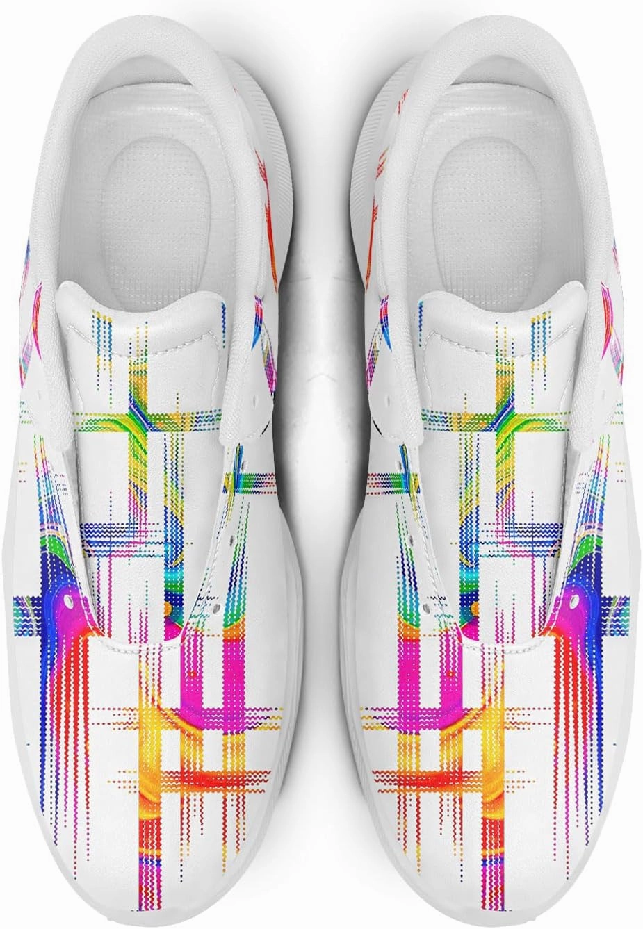 Spikeless Golf Shoes for Men & Women, Breathable Golf Sneakers Colorful Abstract Art Sports Walking Shoes Fashion Footwear