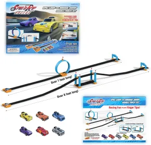 Spin 'n Rip Racers | Loop and Bridge Jump Mega Set | Fun Race Track for Toy Cars | Perform Cool Stunts and Race Head to Head | 6 Toy Cars Included