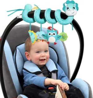 Spiral Car Seat Toys Stroller Toy for Babies - Baby Crib Hanging Rattles Toys for Babies 0-12 Months, Carseat Pram Crib with Musical Rattle Toy for Newborn Boys Girls Gifts（Dinosaur）