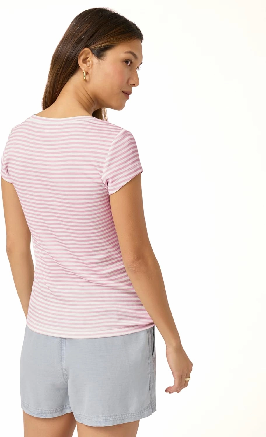 Splendid Women's Faye 1x1 V Neck Tee