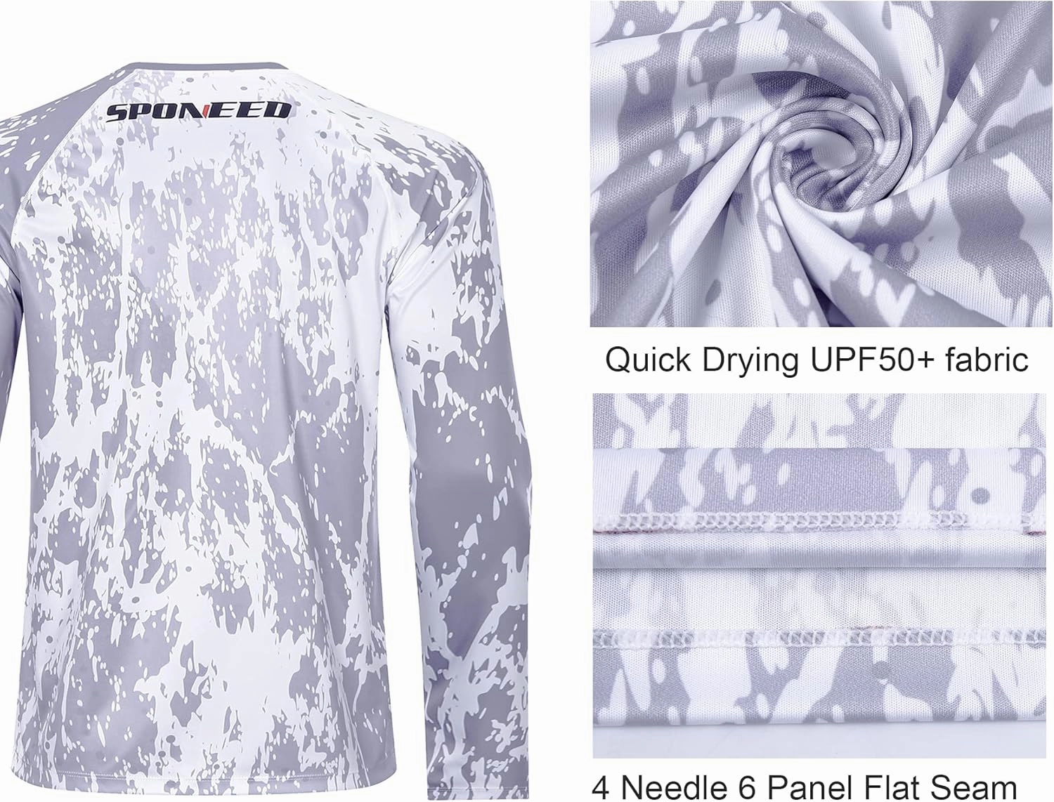 sponeed Men Long Sleeve UPF 50  Shirts Sun Protection