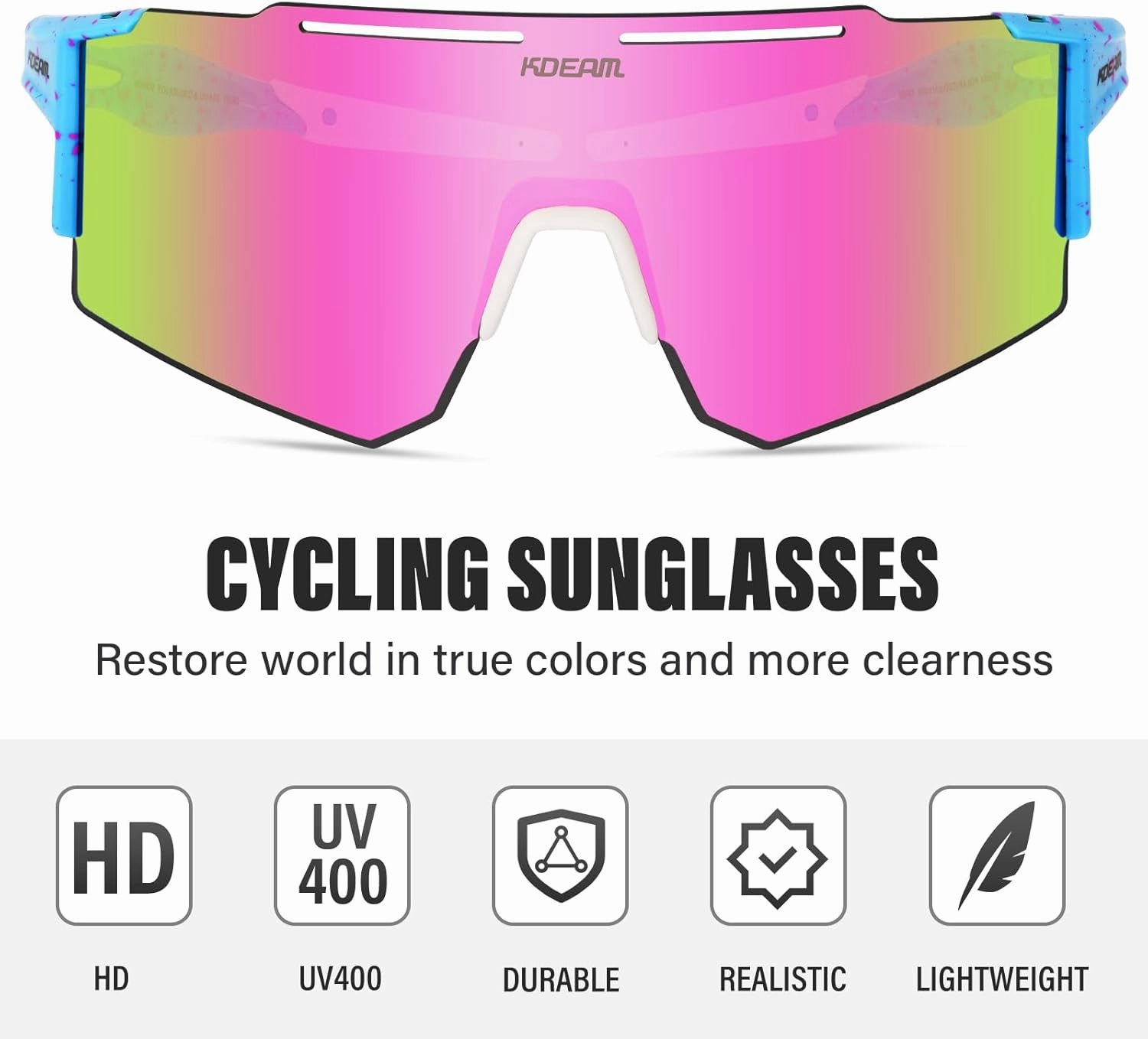 Sports Polarized Sunglasses for Women Men, UV400 Cycling Goggles Baseball Running Fishing Outdoor Windproof Eyewear
