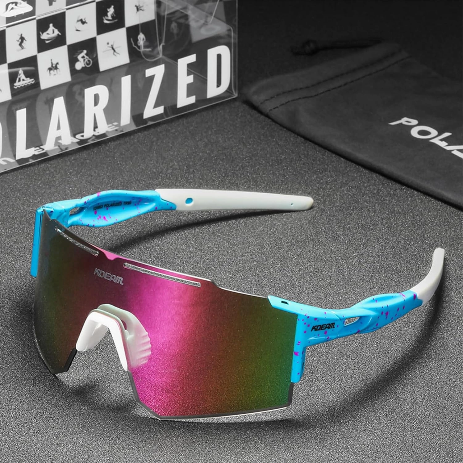 Sports Polarized Sunglasses Men Women,UV400 Cycling Glasses Windproof Goggles for Driving Running Golf Eyewear