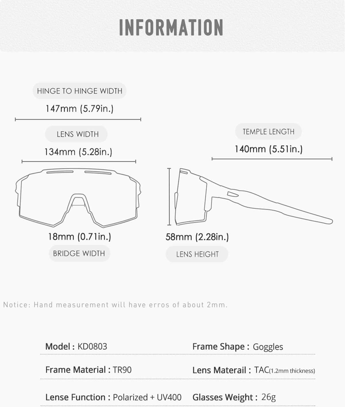 Sports Polarized Sunglasses Men Women,UV400 Cycling Glasses Windproof Goggles for Driving Running Golf Eyewear
