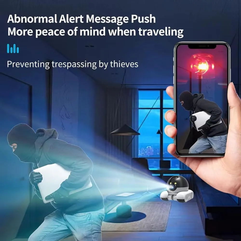 Spymate Robot, Blinky Bot Camera, Robot Camera On Wheels, 1080p Hd Indoor Movable Security Cameras, App Remote Control, Ultra-Long Battery Life Observe Pets and Family Members (32g)