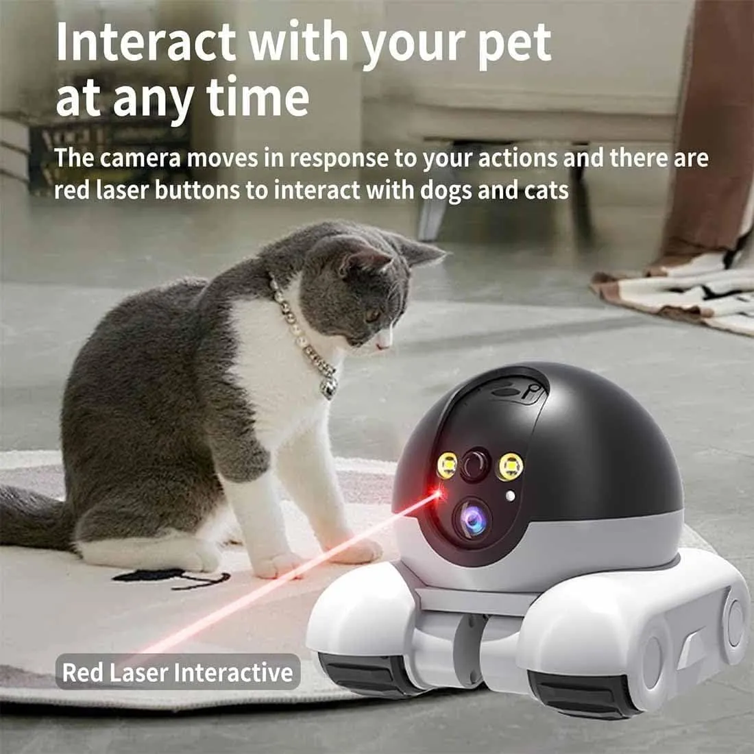 Spymate Robot, Firam Robot, Blinky Bot Camera, 360° Night Vision Design, Pet-Friendly Interactions, 2 Way Talk 1080p WiFi Motion Detection, Abnormal Message Reminder(4G,64GB)