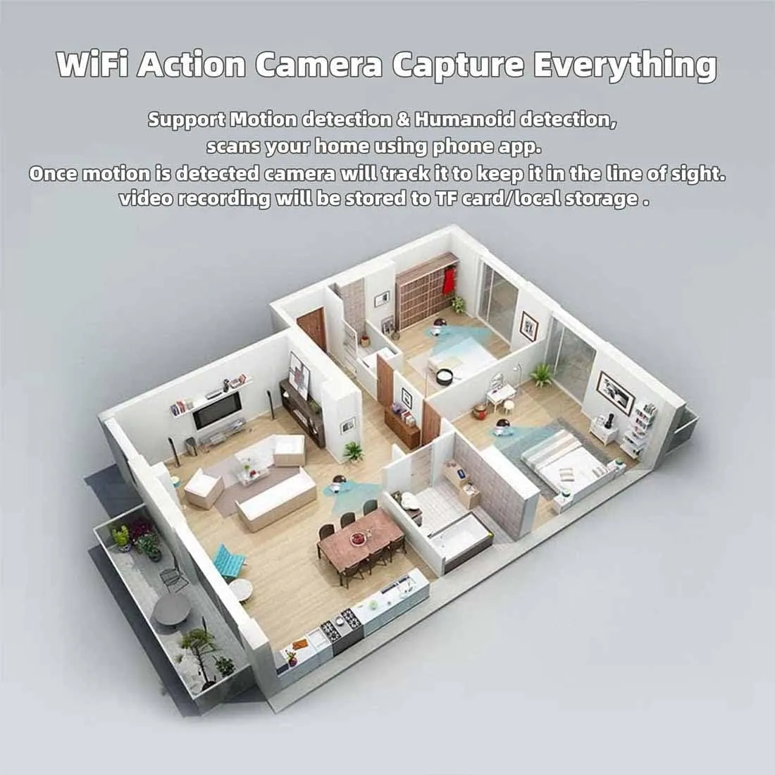Spymate Robot, Firam Robot, Blinky Bot Camera, 360° Night Vision Design, Pet-Friendly Interactions, 2 Way Talk 1080p WiFi Motion Detection, Abnormal Message Reminder(4G,64GB)