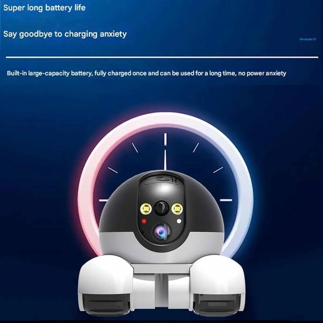 Spymate Robot, Firam Robot, Blinky Bot Camera, 360° Night Vision Design, Pet-Friendly Interactions, 2 Way Talk 1080p WiFi Motion Detection, Abnormal Message Reminder(4G,64GB)