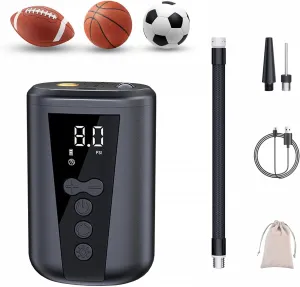 ST-9612 Ball Pump, Electric Basketball Pump Inflation and Deflation, with 3000 mAh Rechargeable Battery, Air Pump for All Sports Balls, Football, Basketball, Volleyball, Soccer