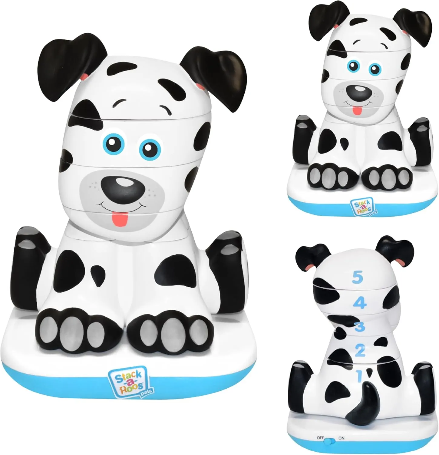 Stack-a-Roos Dalmatian Puppy by Salus Brands - Animal Stacking Toy, Educational Early Learning Toy for Infants Babies Toddlers, Age 12  Months - Great Baby Gifts, STEM Toy