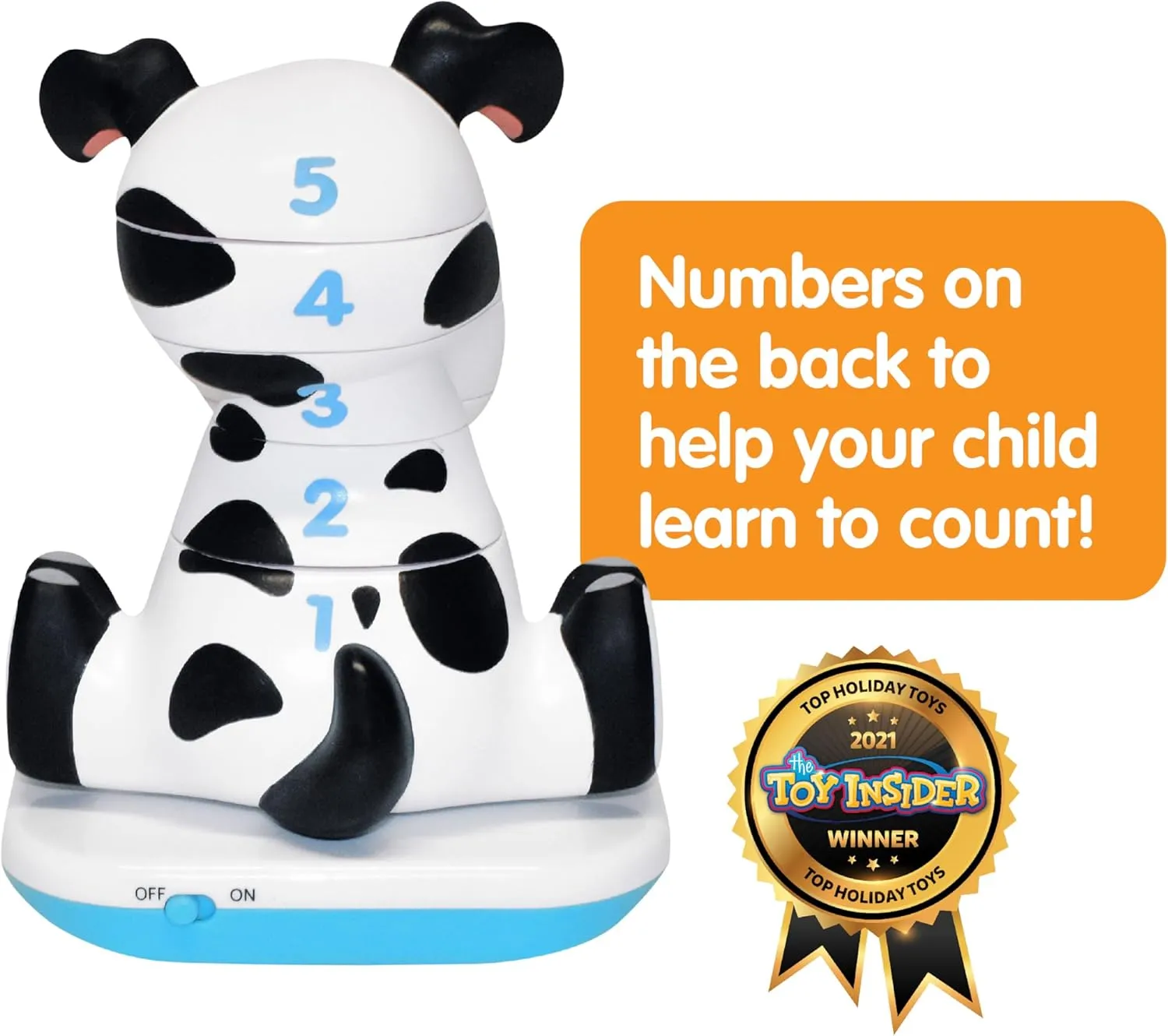 Stack-a-Roos Dalmatian Puppy by Salus Brands - Animal Stacking Toy, Educational Early Learning Toy for Infants Babies Toddlers, Age 12  Months - Great Baby Gifts, STEM Toy