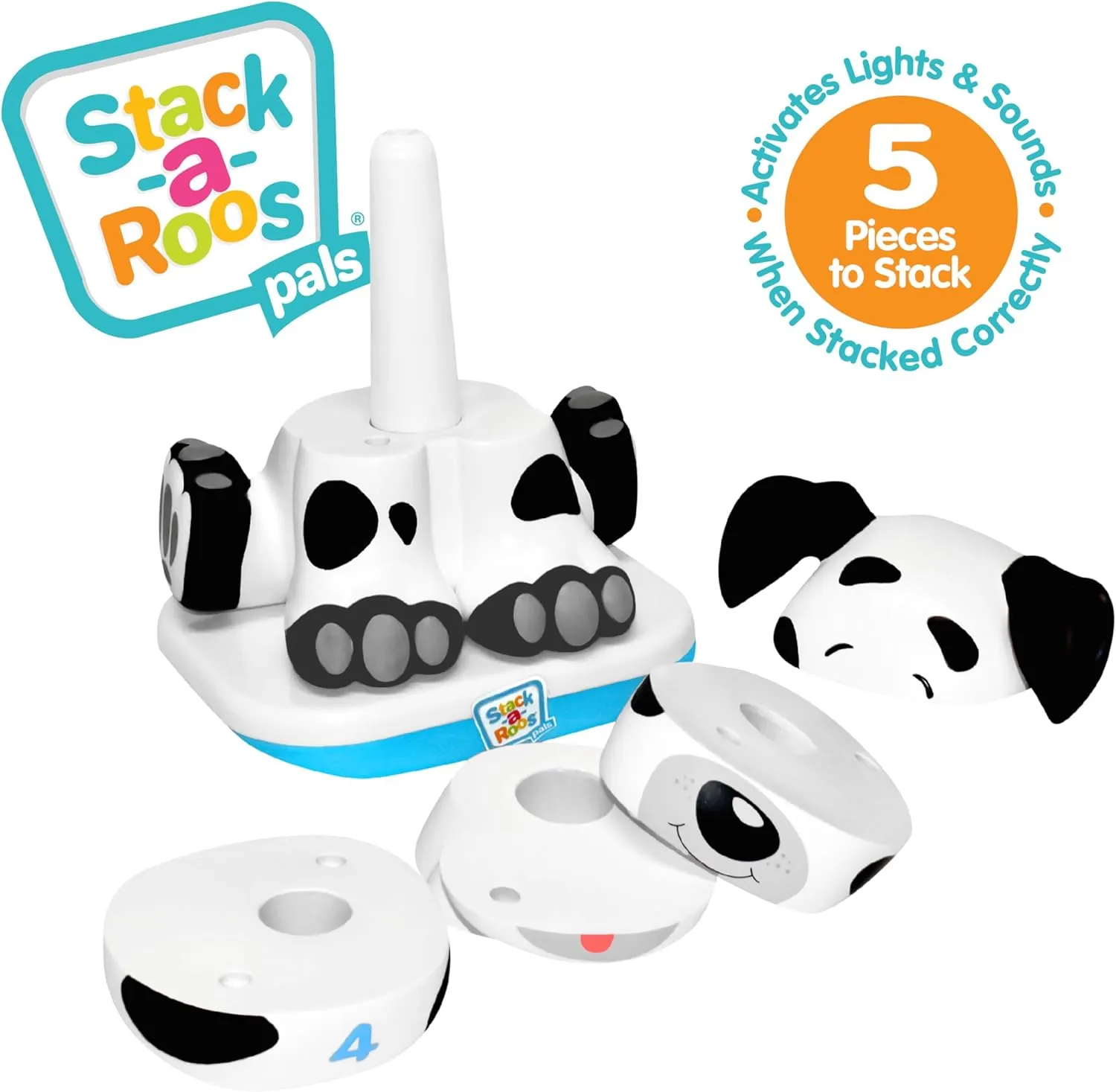 Stack-a-Roos Dalmatian Puppy by Salus Brands - Animal Stacking Toy, Educational Early Learning Toy for Infants Babies Toddlers, Age 12  Months - Great Baby Gifts, STEM Toy