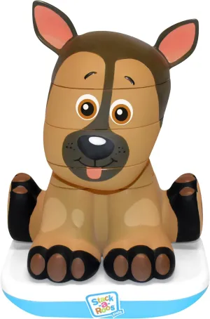Stack-a-Roos Shepherd Puppy by Salus Brands - Animal Stacking Toy, Educational Early Learning Toy for Infants Babies Toddlers, Age 12  Months - Great Baby Gifts, STEM Toy