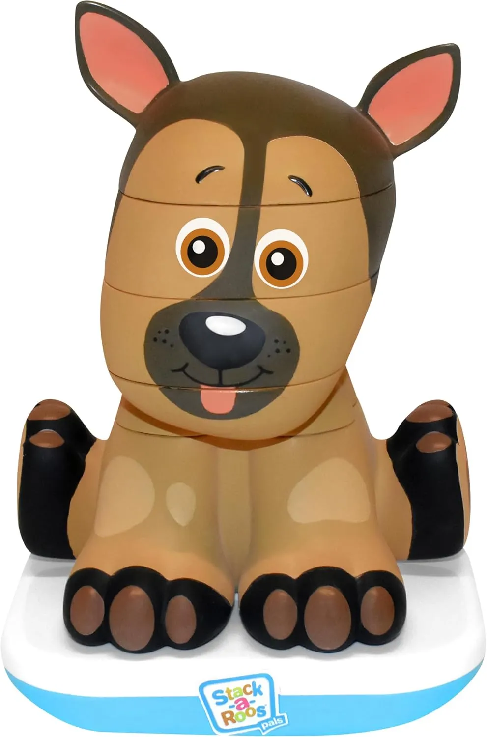 Stack-a-Roos Shepherd Puppy by Salus Brands - Animal Stacking Toy, Educational Early Learning Toy for Infants Babies Toddlers, Age 12  Months - Great Baby Gifts, STEM Toy