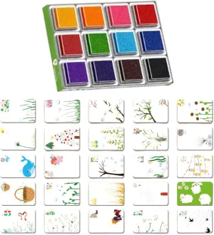 Stamp Pads for Kids - Toddler Fingers Paint Set | Drawing Supplies for Pottery Craft Decoration School Classroom Home Party Children Toddler