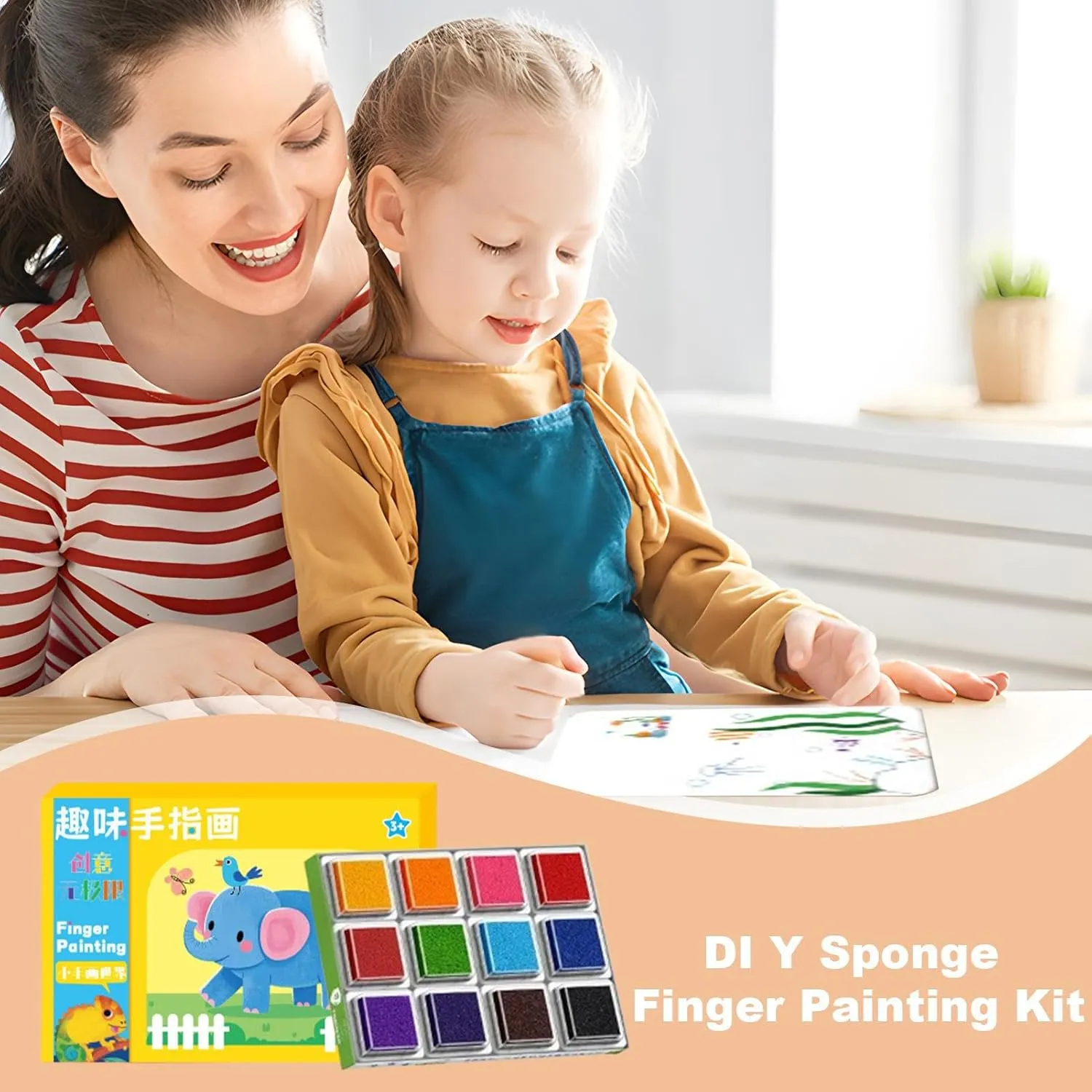 Stamp Pads for Kids - Toddler Fingers Paint Set | Drawing Supplies for Pottery Craft Decoration School Classroom Home Party Children Toddler