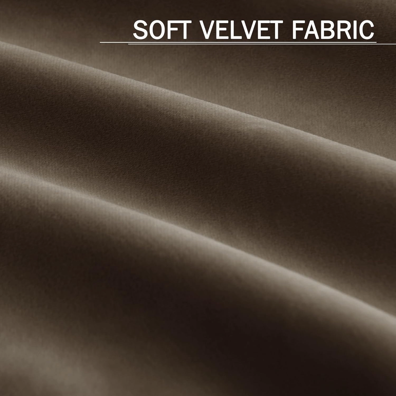 StangH Taupe Velvet Curtains 96 inches Long Total Blackout Liner Heavy Thick Panels Hook Belt Back Tab Thermal Insulated Drapes for Living Room Sliding Door, W52 x L96, 2 Panels