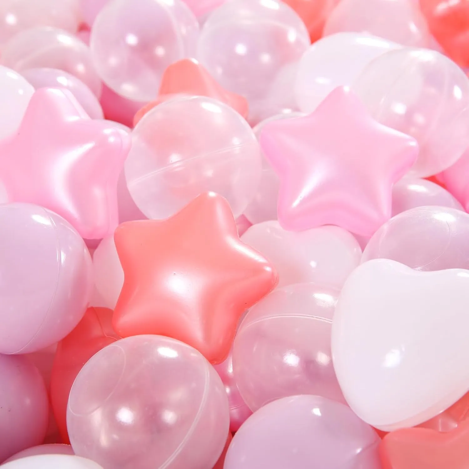 Star Ball Pit Balls for Toddlers- 100 Pcs Crush Proof Plastic Toy Balls for Toddler Ball Pool, Ballpit Play Tent, Baby Pool Water Toys, Christmas Party Decoration, Photo Props