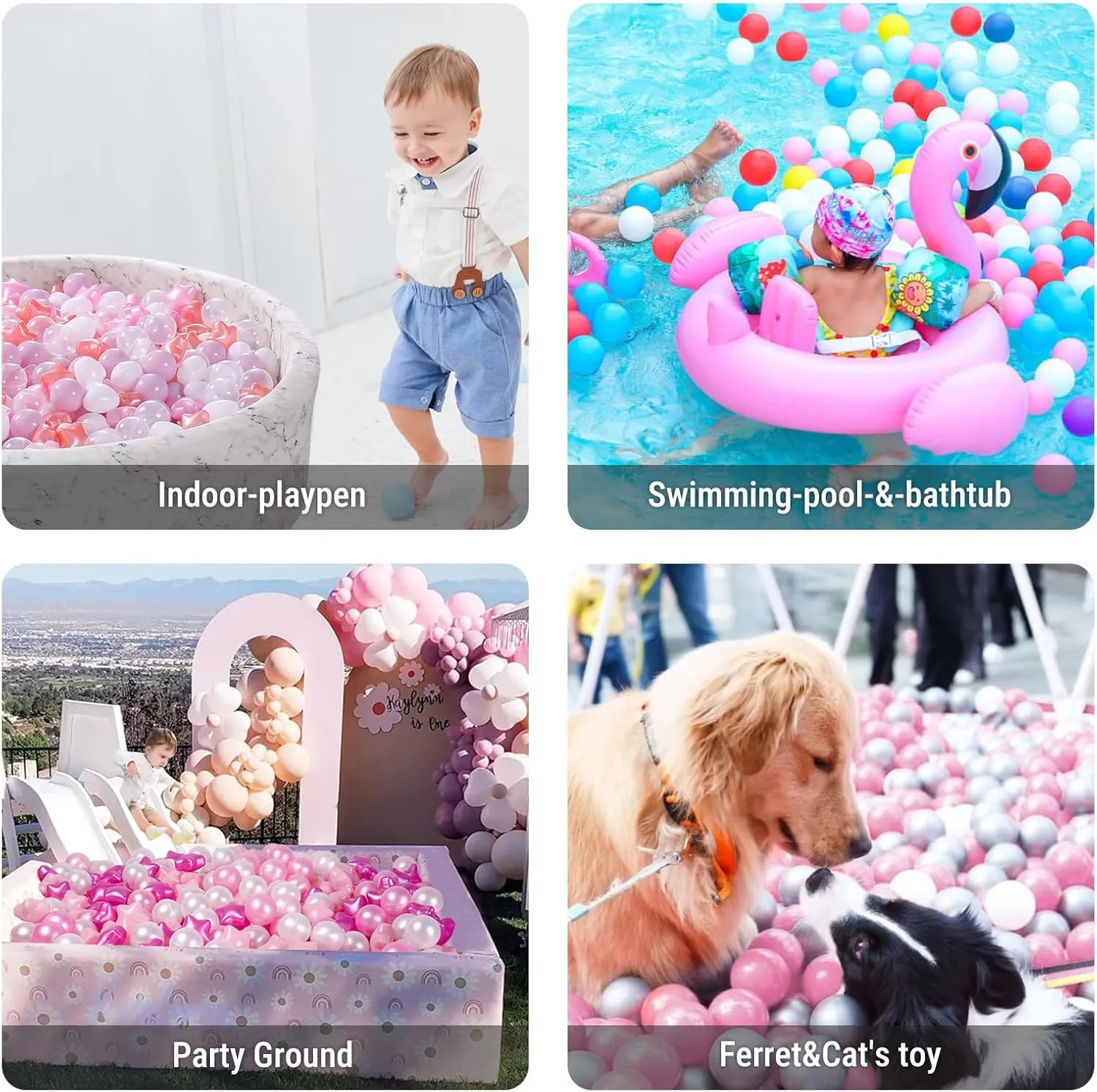 Star Ball Pit Balls for Toddlers- 100 Pcs Crush Proof Plastic Toy Balls for Toddler Ball Pool, Ballpit Play Tent, Baby Pool Water Toys, Christmas Party Decoration, Photo Props