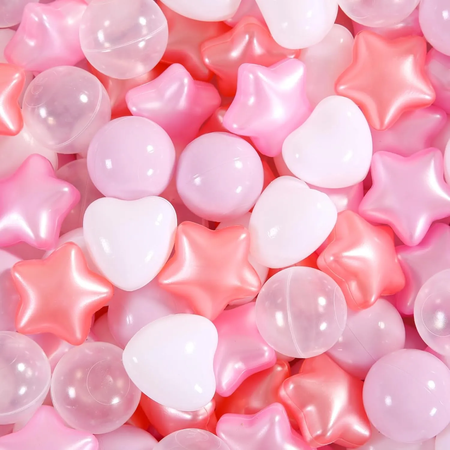 Star Ball Pit Balls for Toddlers- 100 Pcs Crush Proof Plastic Toy Balls for Toddler Ball Pool, Ballpit Play Tent, Baby Pool Water Toys, Christmas Party Decoration, Photo Props