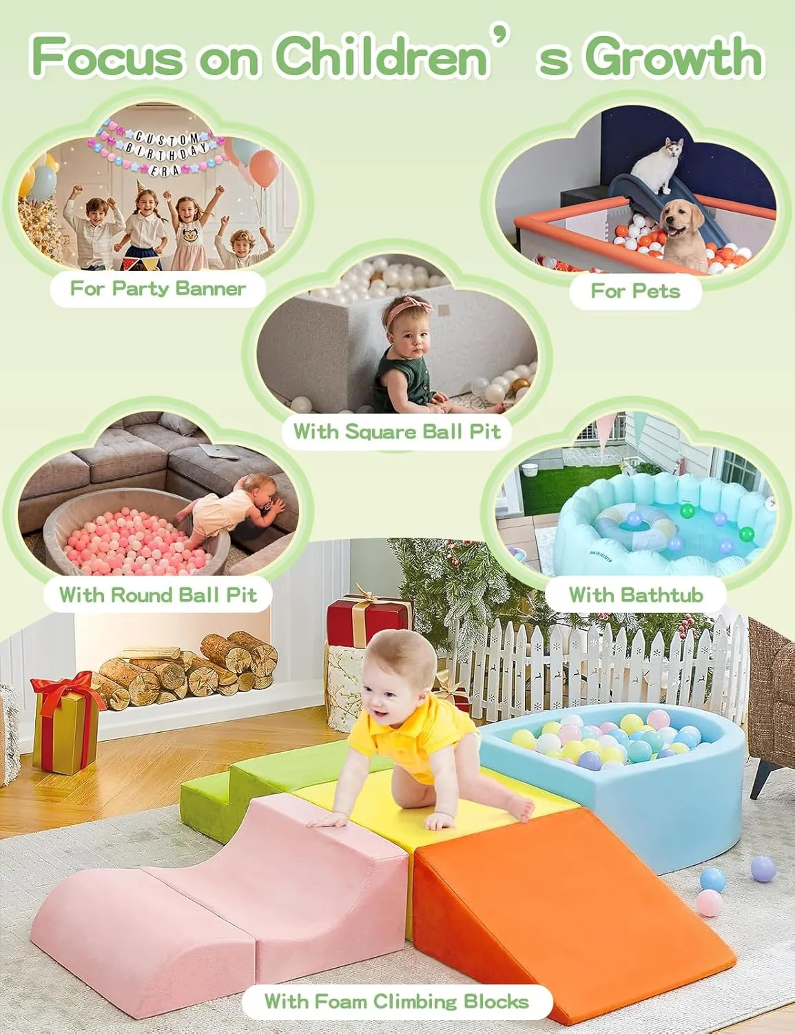 STARBOLO 500pcs Ball Pit Balls for Toddlers - Macaron Ball Pit Balls Crush Proof Plastic Toy Balls for Toddlers Ball Pits, Ball Pit Play Tent, Baby Pool Water Toys,500pcs(Blue,Green,White)