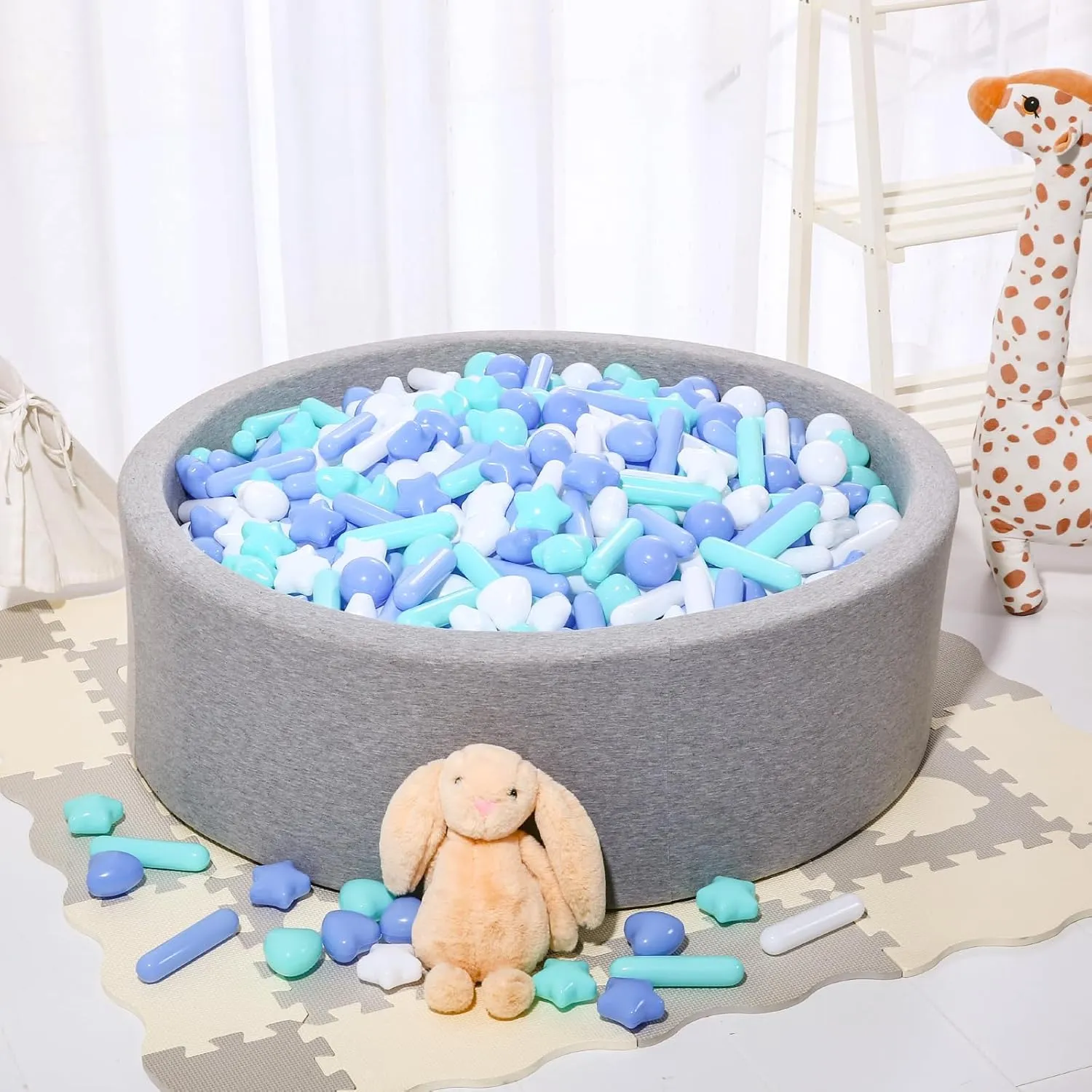 STARBOLO 500pcs Ball Pit Balls for Toddlers - Macaron Ball Pit Balls Crush Proof Plastic Toy Balls for Toddlers Ball Pits, Ball Pit Play Tent, Baby Pool Water Toys,500pcs(Blue,Green,White)