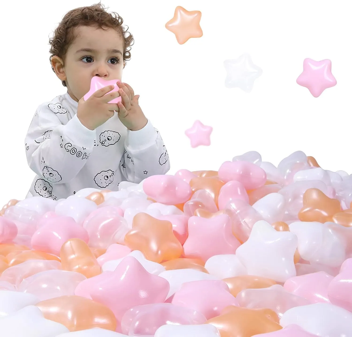 STARBOLO Star Ball Pit Balls for Toddlers -100pcs Stars 2.55-Inch Phthalate Free BPA Free Non-Toxic Crush Proof Play Balls for Play Tent Pool Playhouse Playpen Party Decoration.