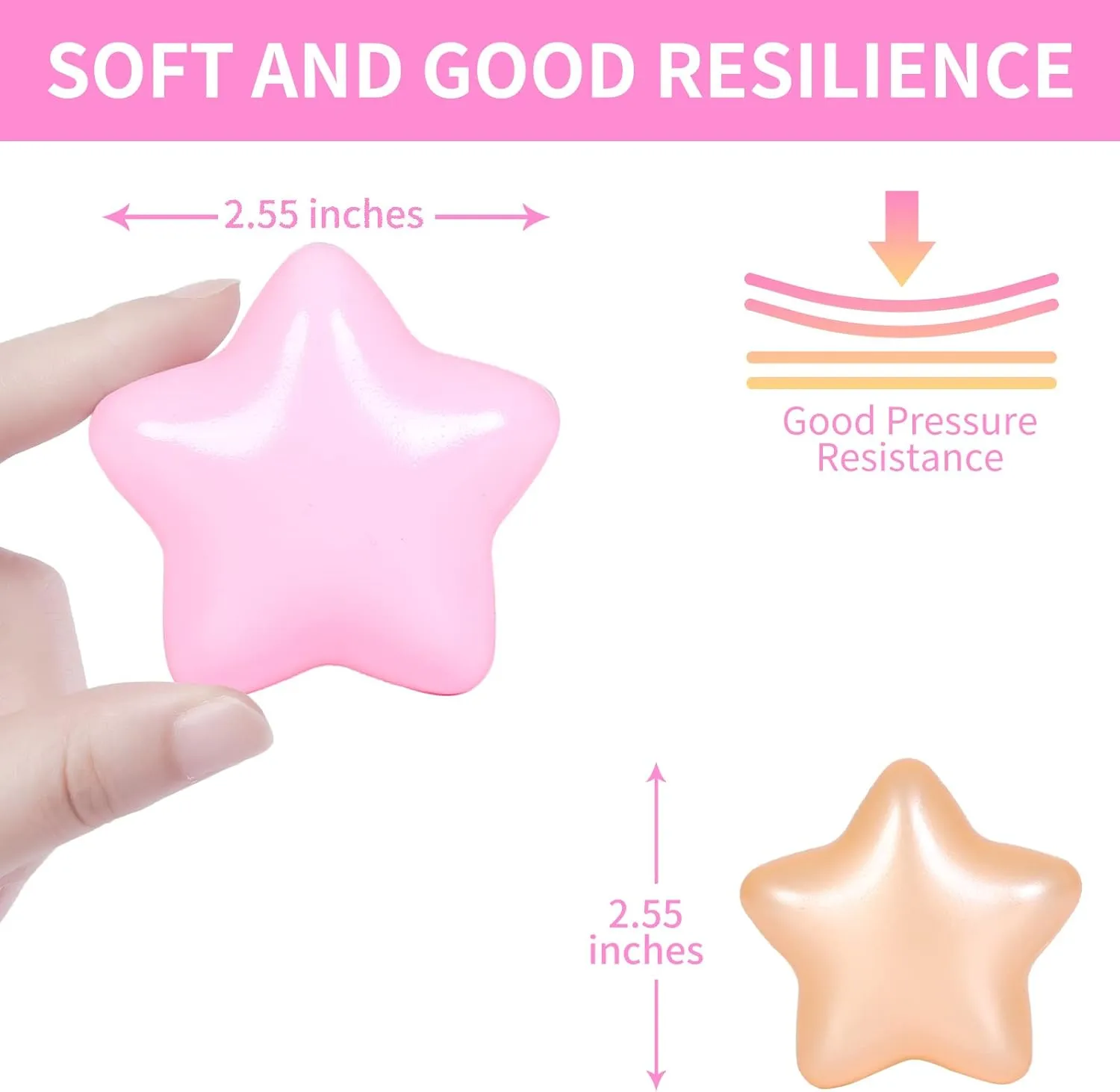 STARBOLO Star Ball Pit Balls for Toddlers -100pcs Stars 2.55-Inch Phthalate Free BPA Free Non-Toxic Crush Proof Play Balls for Play Tent Pool Playhouse Playpen Party Decoration.