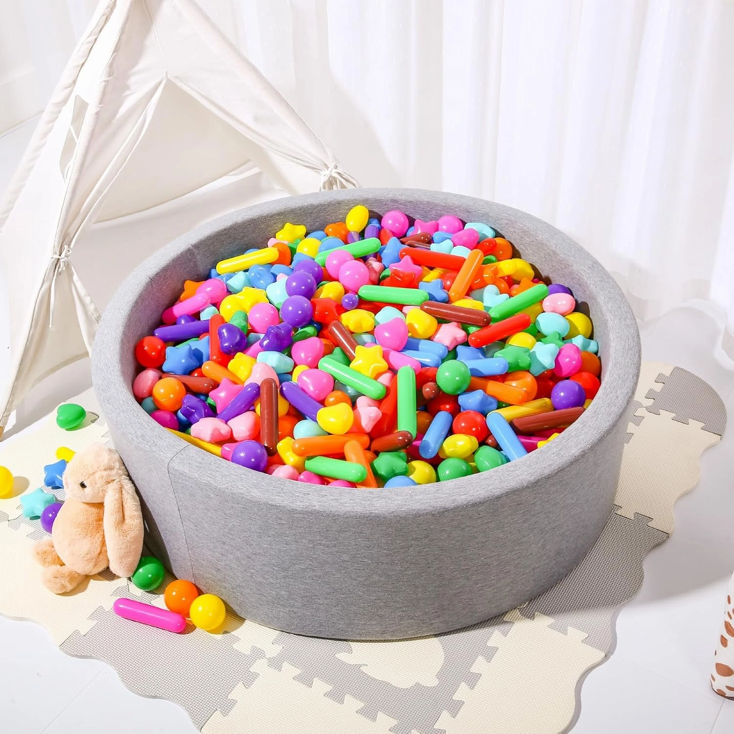 STARBOLO Ball Pit Balls for Toddlers - Colorful 500 Ball Pit Balls Crush Proof Plastic Toy Balls for Toddlers Ball Pits, Ball Pit Play Tent, Baby Pool Water Toys(Rainbow Colors)