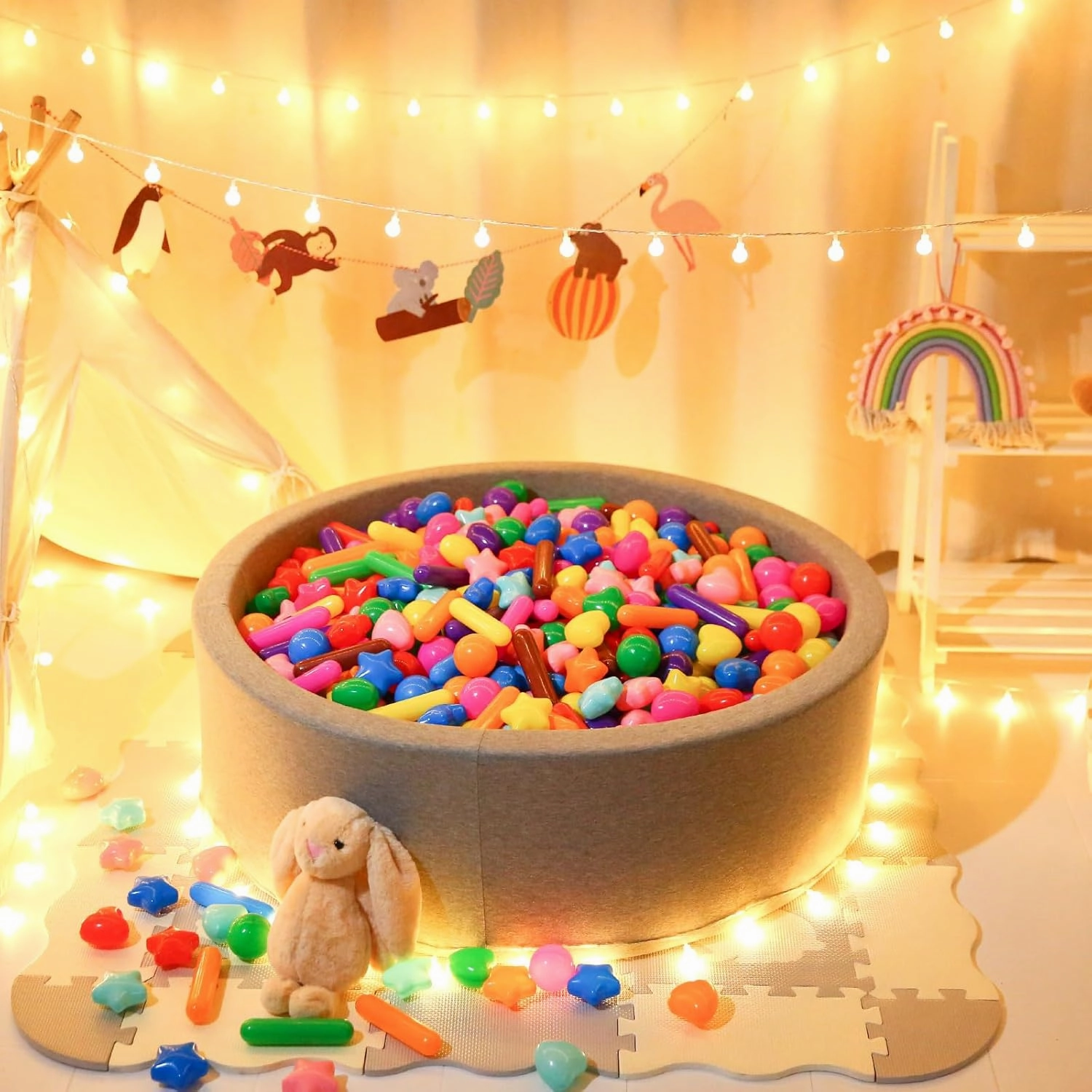 STARBOLO Ball Pit Balls for Toddlers - Colorful 500 Ball Pit Balls Crush Proof Plastic Toy Balls for Toddlers Ball Pits, Ball Pit Play Tent, Baby Pool Water Toys(Rainbow Colors)