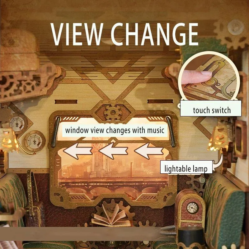 Steampunk Fantasy | Infinite Train Cabin DIY Book Nook Kit | Motion Scene
