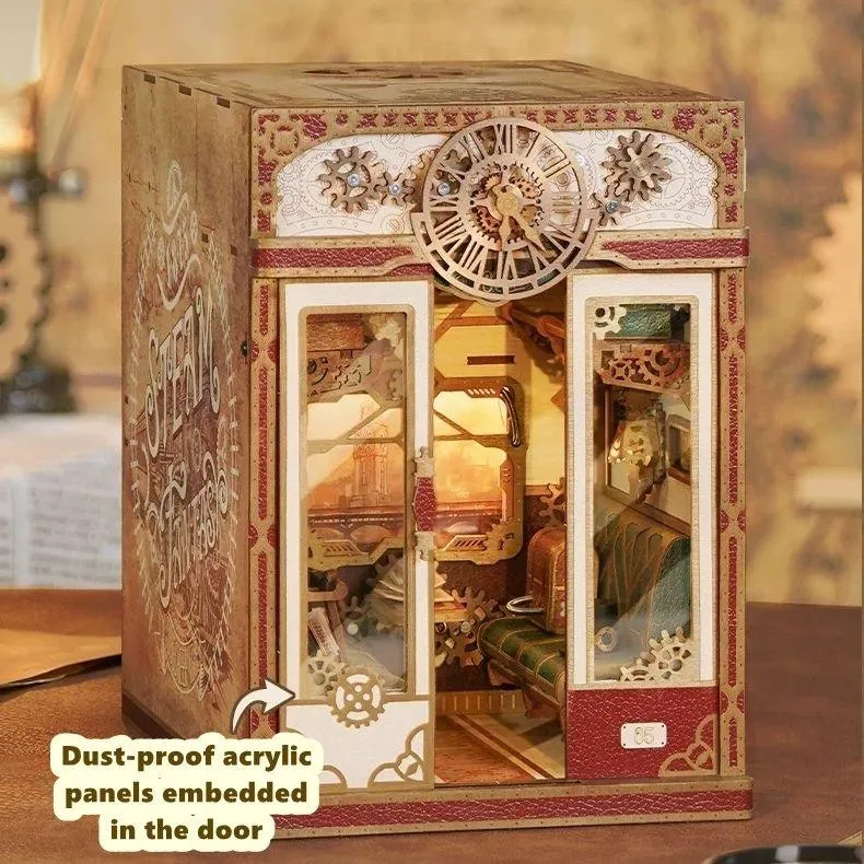 Steampunk Fantasy | Infinite Train Cabin DIY Book Nook Kit | Motion Scene