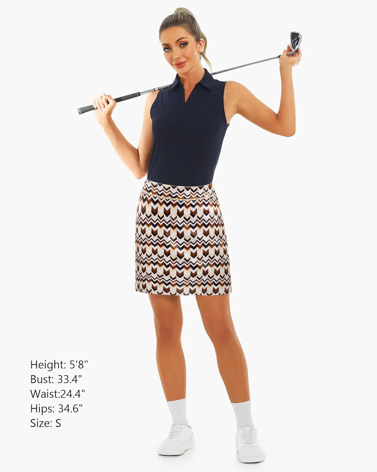 Stelle Women's Athletic Skorts 17" Golf Skirts Inner Shorts Tennis Skort with 2 Pockets Running Sports Pickleball Skirt