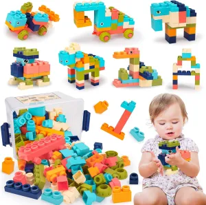STEM Soft Building Blocks for Toddlers 1-3 3-5 Educational Sensory Block Set Stacking Toys for 1  2 3 4 5 Year Olds Baby Preschool Learning Toys Age 2-4 Easter Toys Birthday Gifts for Kids Boys Girls