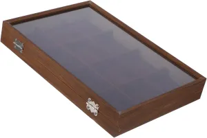 STOBAZA Wooden Jewelry Storage Tray with Velvet Interior Elegant Display Case for Bracelets Bangles and Rings with Transparent Window Secure Clasp Design for Desktop Decor