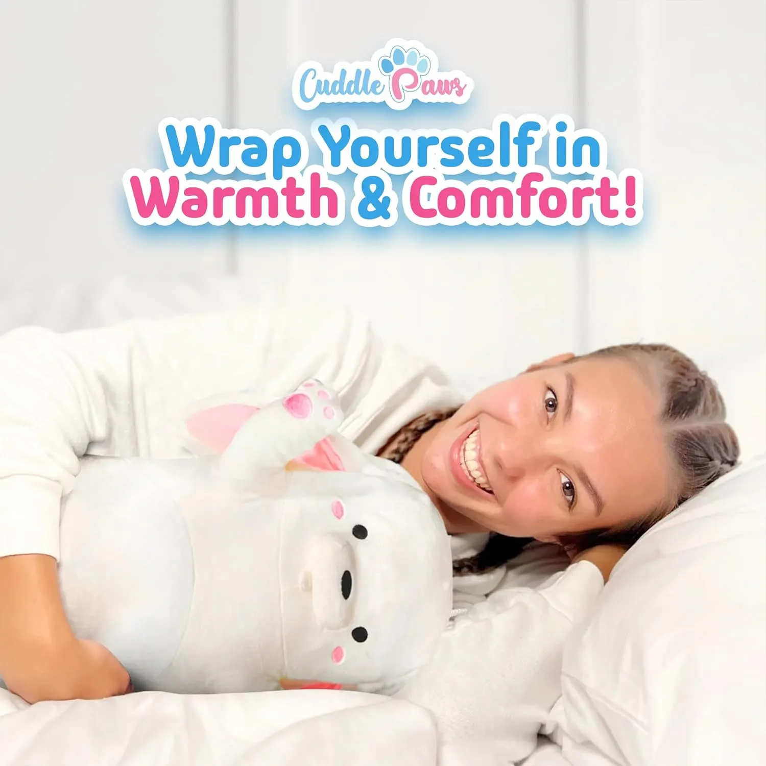 Stuffed Animal Big Bunny Body Pillow – Soft Plush Toy & Throw Pillow for Kids, Large (47 Inches), Soft Plushies Stuff Gift for Boys and Girls