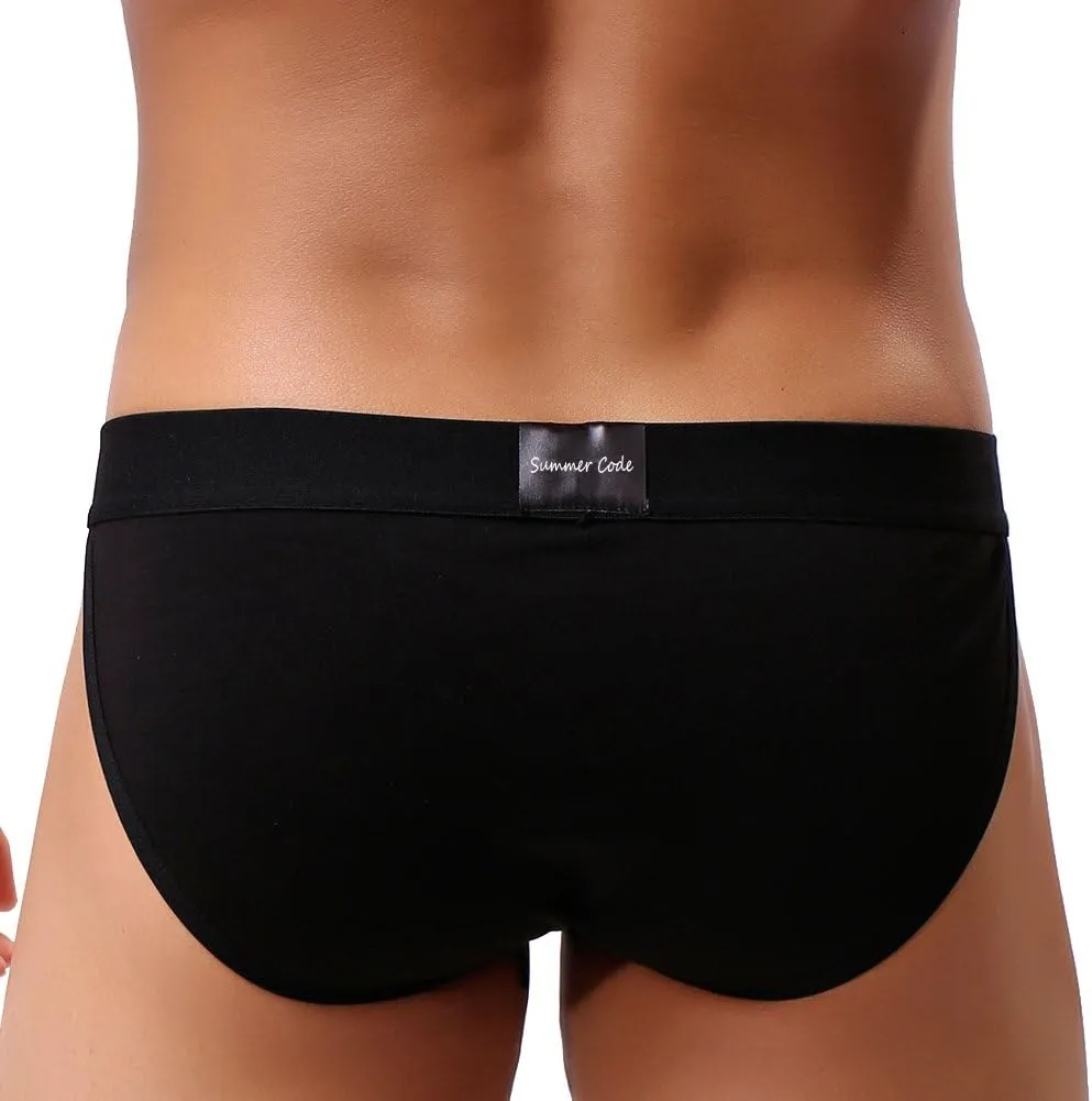 Summer Code Mens Cotton Briefs Sexy Bikini Ultra Soft Breathable Underwear