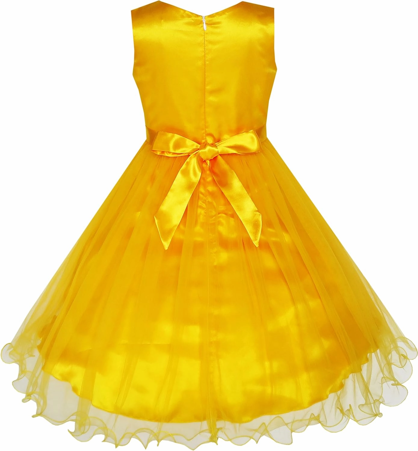 Sunny Fashion Flower Girls Dress Lace Pearl Flowers Pageant Wedding Tulle