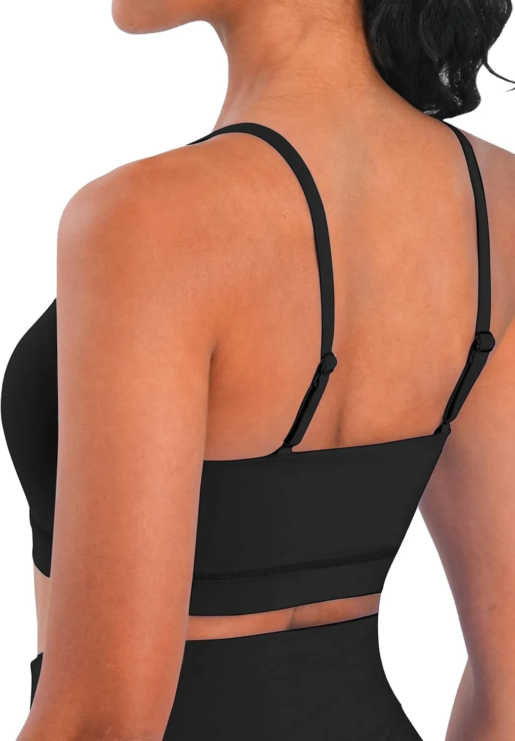 Sunzel Womens Sports Bra Buttery Soft Adjustable Straps Padded Yoga Bra Scoop Neck Wireless Bra Crop Top for Workout Gym